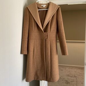 Stylish Tan Wool Coat 95% wool 5% cashmere